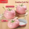 Fruit-Shaped Non-Stick Ceramic Soup Pot with Handles, Composite Bottom, Ideal for Family and Baby Food Cooking.