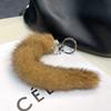 Класичний Брелок з Хвоста Норки Натуральне Хутро Жіноча Сумка Підвіска Дрібнички Ключі від Машини Металеві Кільця Ювелірні Прикраси Висококласний Подарунок на День Народження