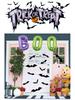Halloween Decor Set: 3D Bats & 32" BOO Foil Balloons (12 Pieces)