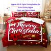 Julesengesett Polyester Dynetrekk Dynepute Putetrekk 3D Rød Dobbel Full King Queen Twin Enkel 2/3 stk Soverom