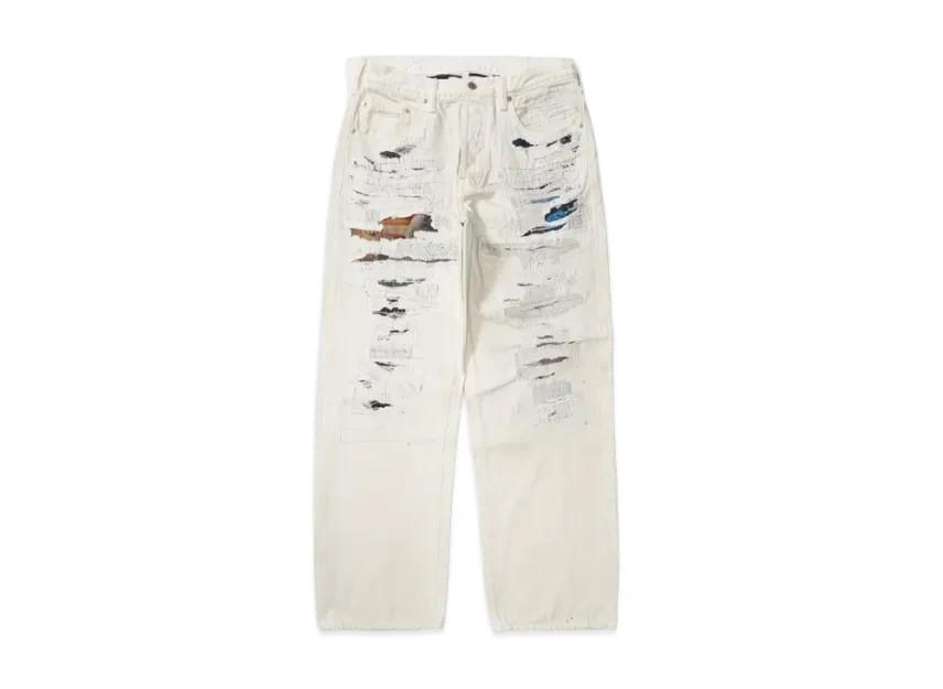 Supreme x MM6 Maison Margiela Distressed Loose Fit Selvedge Jean "White"