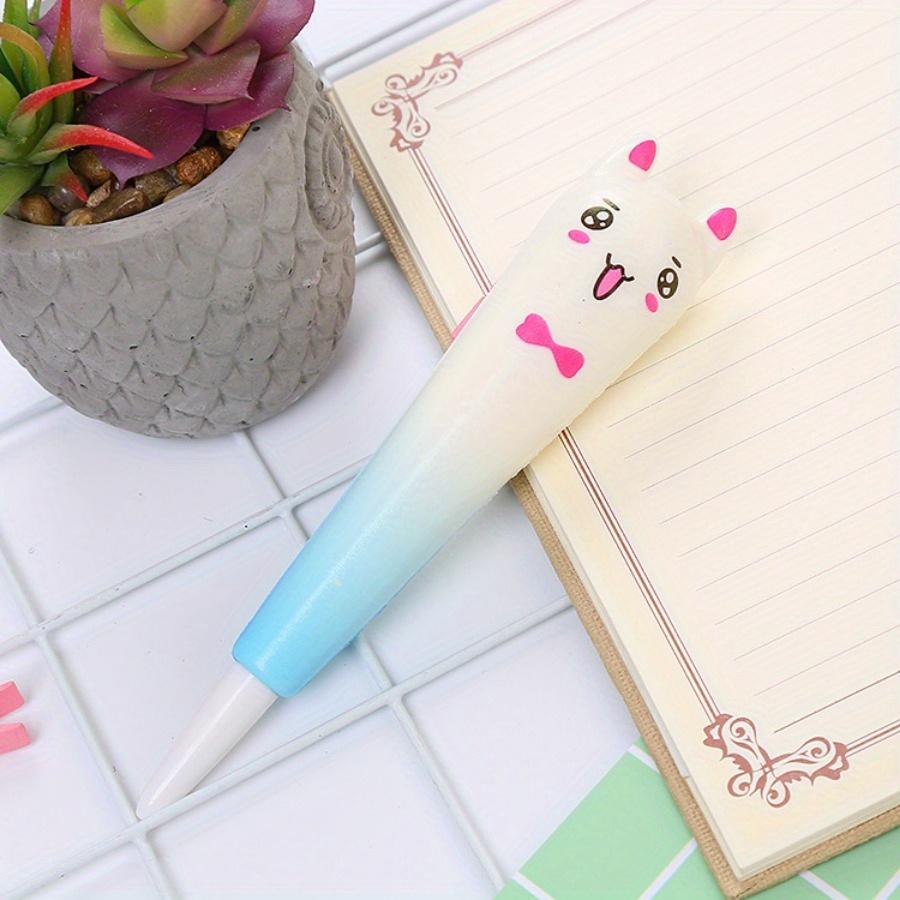 

3 шт. 0,5 мм креативная ручка для декомпрессии, мягкая ручка с медленным отскоком, канцелярские принадлежности для обучения с использованием мультфильмов, офисные принадлежности, гелевая ручка с вентиляцией pink bow cat