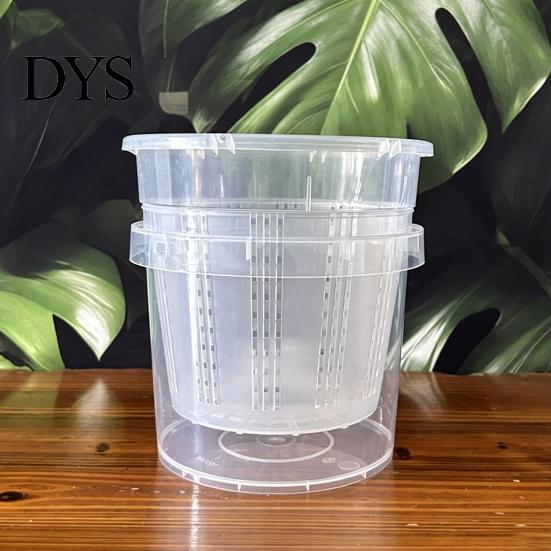 Vochtminnende Plantenbak Clear met Waterreservoir, Plastic Zelfwatergevende Bloempot, Geperforeerde Binnenpot, Decoratief Kantoor Ademende Wortelcontrole
