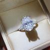 Moissanite 8 Carat Oval Pigeon Egg Diamond Engagement Ring with Certificate