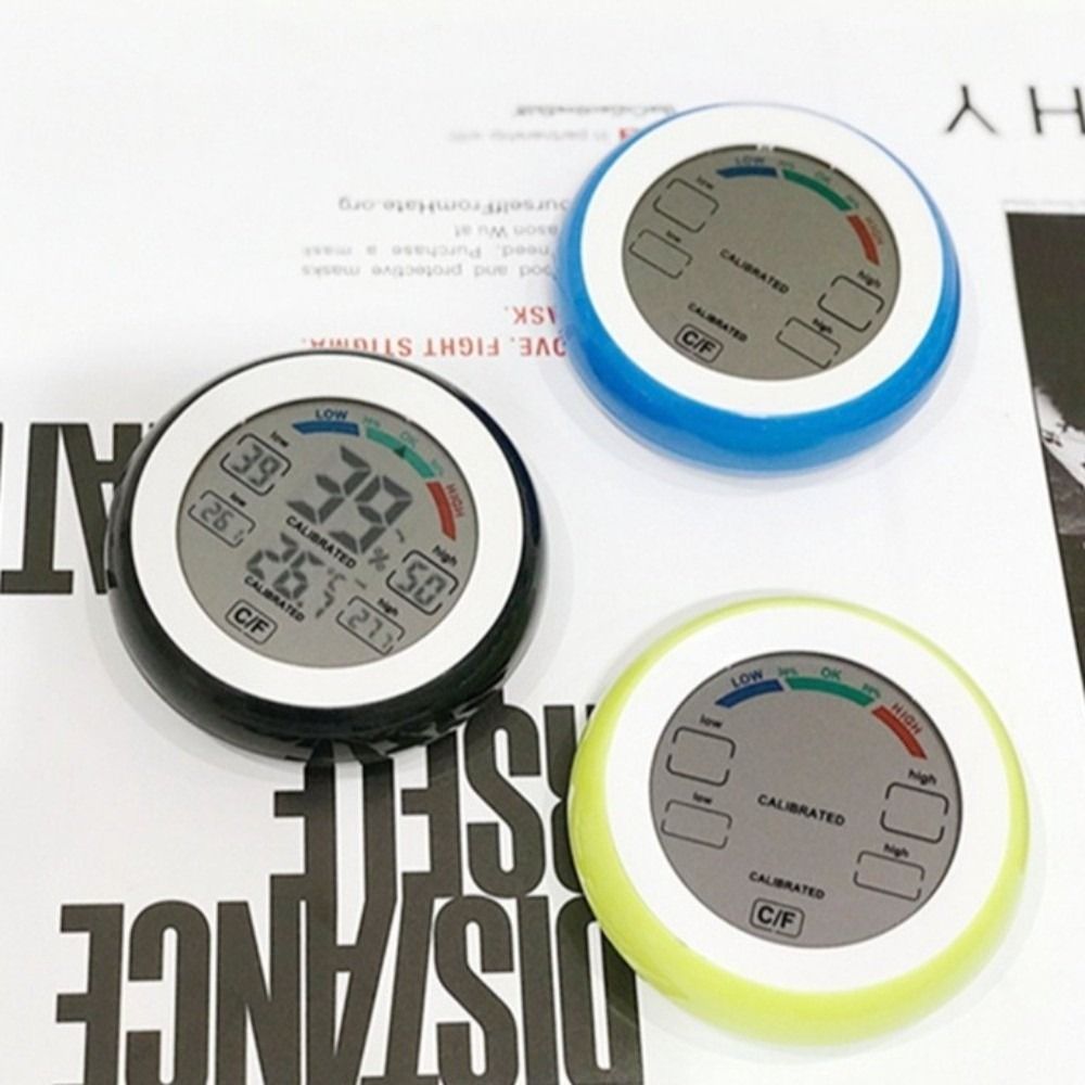 Circular Temperature Humidity Meter  Temperature Humidity Tester Alarm Clock  Car Auto