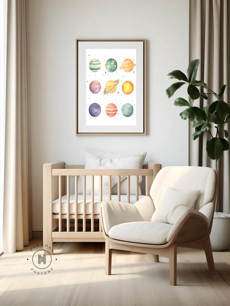 Gwiezdne Odkrycia: Plakat Małego Astronoma Gwiezdne Odkrycia: Plakat Małego Astronoma, 50X70 Cm, Rama Drewniana Jasny Dąb, Papier Matowy 230 Gsm
