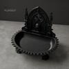 Dekorative Armbandablage Kirche Schnitzerei Design Aufbewahrungsbox, Mattschwarzer Schreibtisch-Organizer für Ringe Vintage Zubehörhalter Armbänder Goth