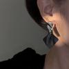 Long Black and White Personalized Earrings High-Grade Sense Light Luxury and Simplicity Frosty Style Earrings Tide