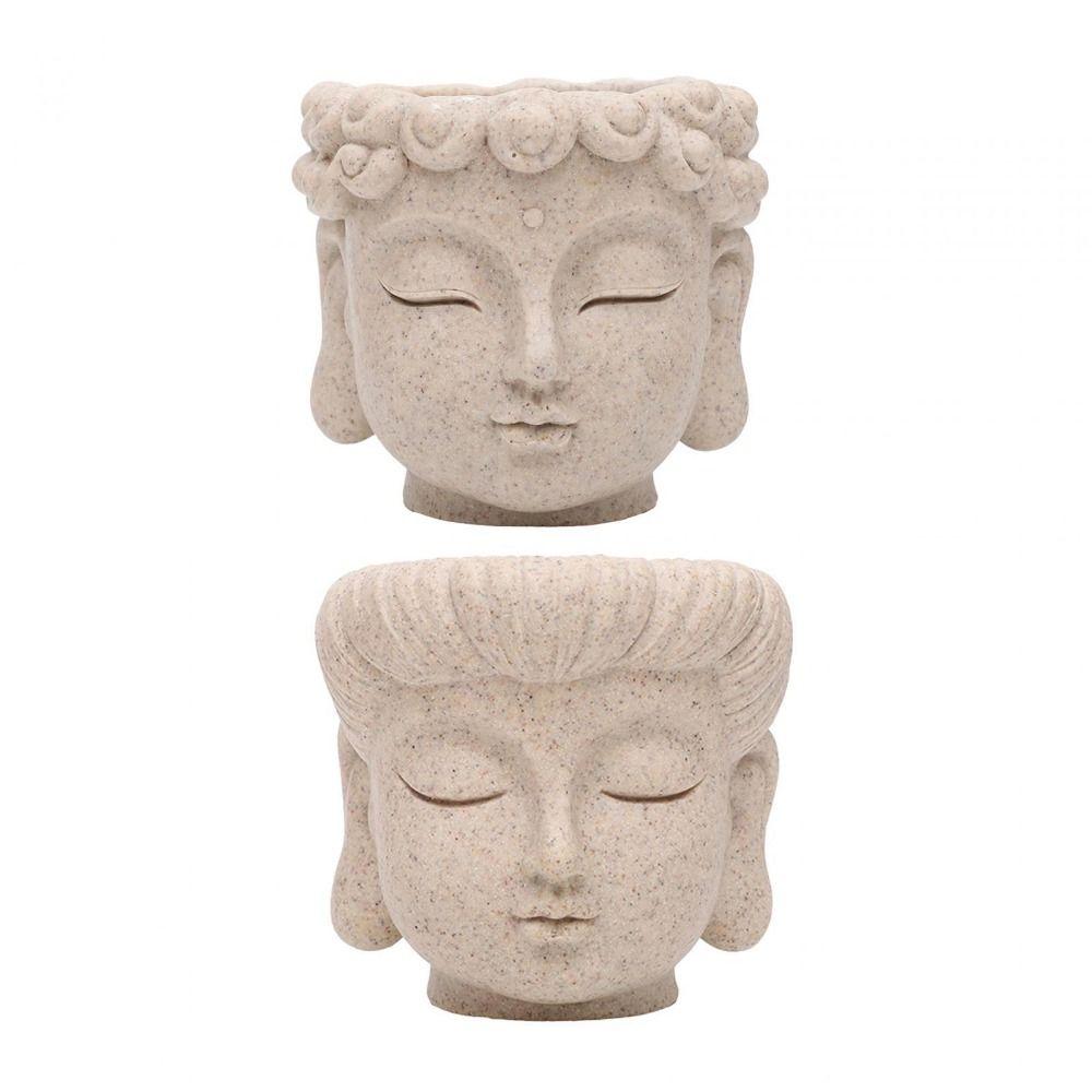 Realistic Buddha Head Flower Pot Handmade Sculpture Plant Containers  Table Centerpiece