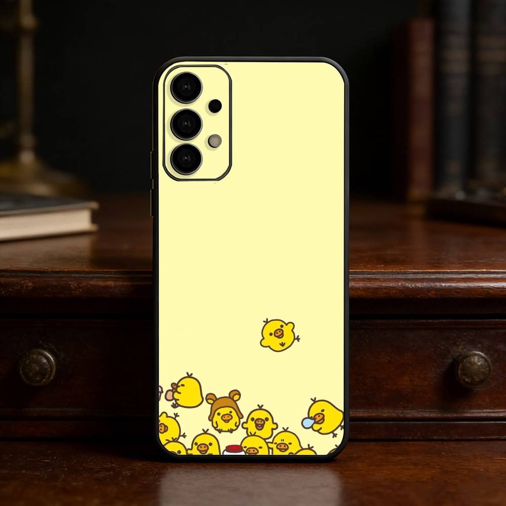 Yellow Duck Cute Phone Case For Samsung S25,S24,S21,S22,S23,S30,Ultra,S20,Plus,Fe,Lite Black Shell