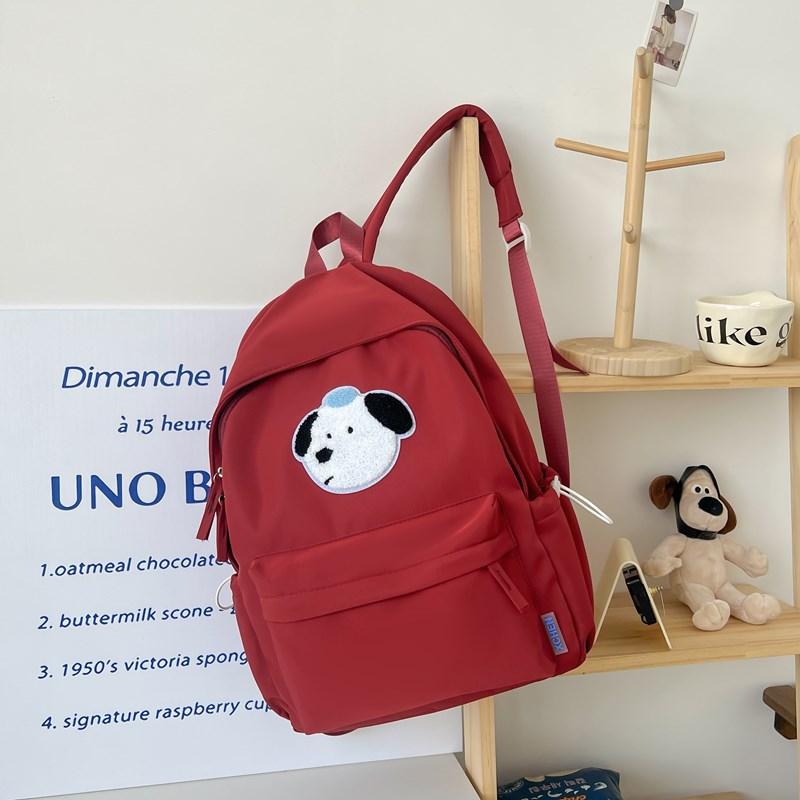 Student Cartoon Schultasche Hundedruck Damen Rucksack im College-Stil mit großer Kapazität für die dritte bis sechste Klasse