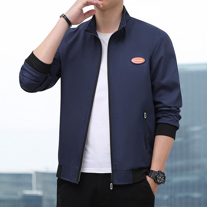 

Куртка Мужская Осень Новая Куртка со Стойкой Воротником Куртка Простая Мода Год Осень Новая 5XL