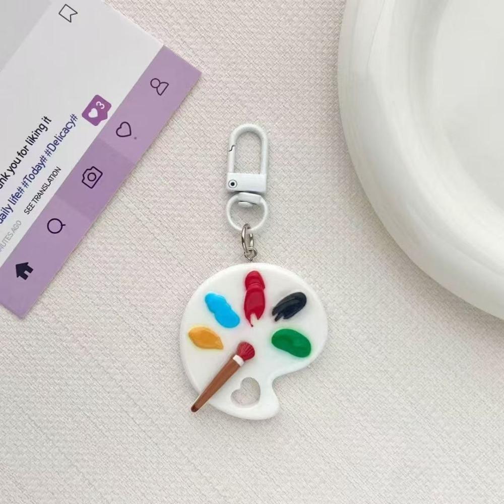 with Paintbrush Artist Palette Palette Paintbrush Keychain Resin Keychain Pendant  Bags Backpacks