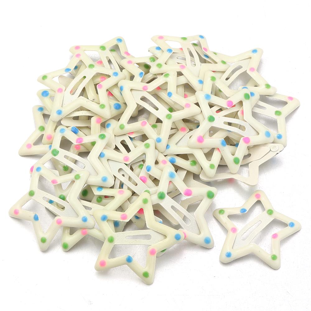 30 Stück/Los Pünktchen Stern Haarspangen Bunt Y2K BB Haarnadeln Metall Druckknopf für Schmuckherstellung Niedliche Spangen Haaraccessoires