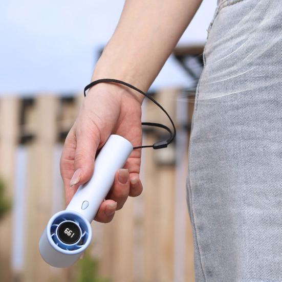 Portable Small Fan USB Charging LCD Display High-Speed Brushless Motor Digital Display Screen Mini Handheld Cooling Fan