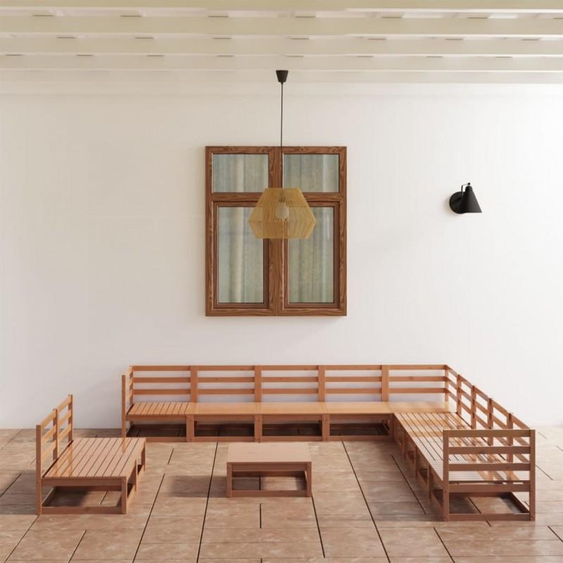 Day and Night - Day and Night Garden Furniture 12 Pieces Honey Brown Solid Pine Wood