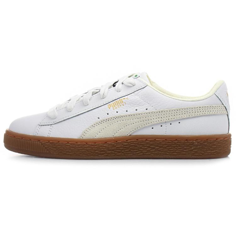 PUMA Basket Classic Rubber Retro Low Top Casual Skate Shoes Unisex White Kids 365078-01 EU 35.5
