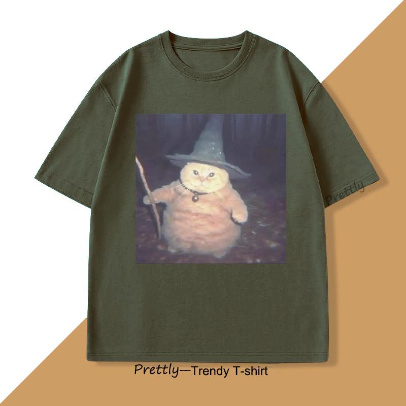 Funny Fat Orange Cat Graphic Tee Cute Graphic T Shirts Cotton Short Sleeve Tees Streetwear Cat Lovers Loose Clothes Oversized