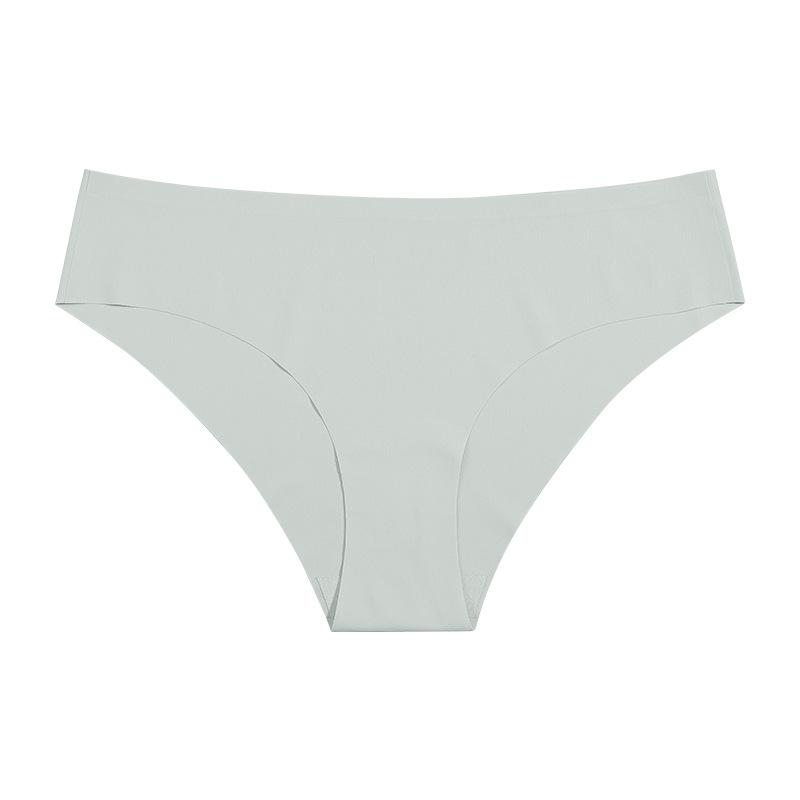 

Popular ice silk seamless underwear women s pure cotton crotch breathable sexy simple sports yoga girl briefs low waist XL світло-сірий колір