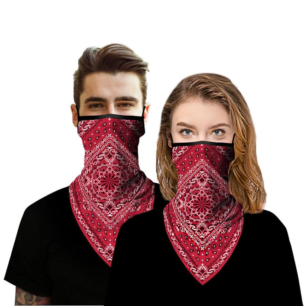 COMFORTIS Face Cover Paisley Sports Running Face Guard Pattern UV Protection Tennis Ski Snowboarding (Red)