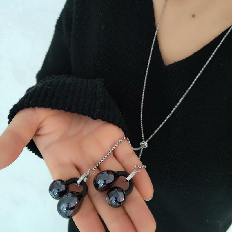 Sichere Anti-Verlust-Kette für kabellose Ohrhörer Edelstahl-Sicherheitsband mit Zirkonia-Verschlüssen Ohrhörer-Halskette