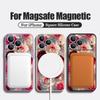 For iPhone 17 Pro Max Case Oil Painting Rose Flowers Magnetic For Magsafe Silicone Cover For iPhone 16 Pro Max Funda iPhone 15 14 13 12 11 16E