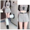 High-Waisted Women's Woolen A-Line Shorts - 2026 Autumn/Winter Collection, Fashionable Wide-Leg Bootcut Style.