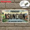 D Flatpc Vintage Aluminum Sign Only for Decoration Outdoor Wall Art Welcome To Asuncion Sign The Riverside Capital