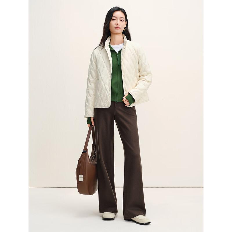JUZUI Women's Minimalist Stand Collar Goose Down Jacket