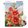 Pearl painting kit Red Hollyhock flower and dragonfly DIY home decoration painting