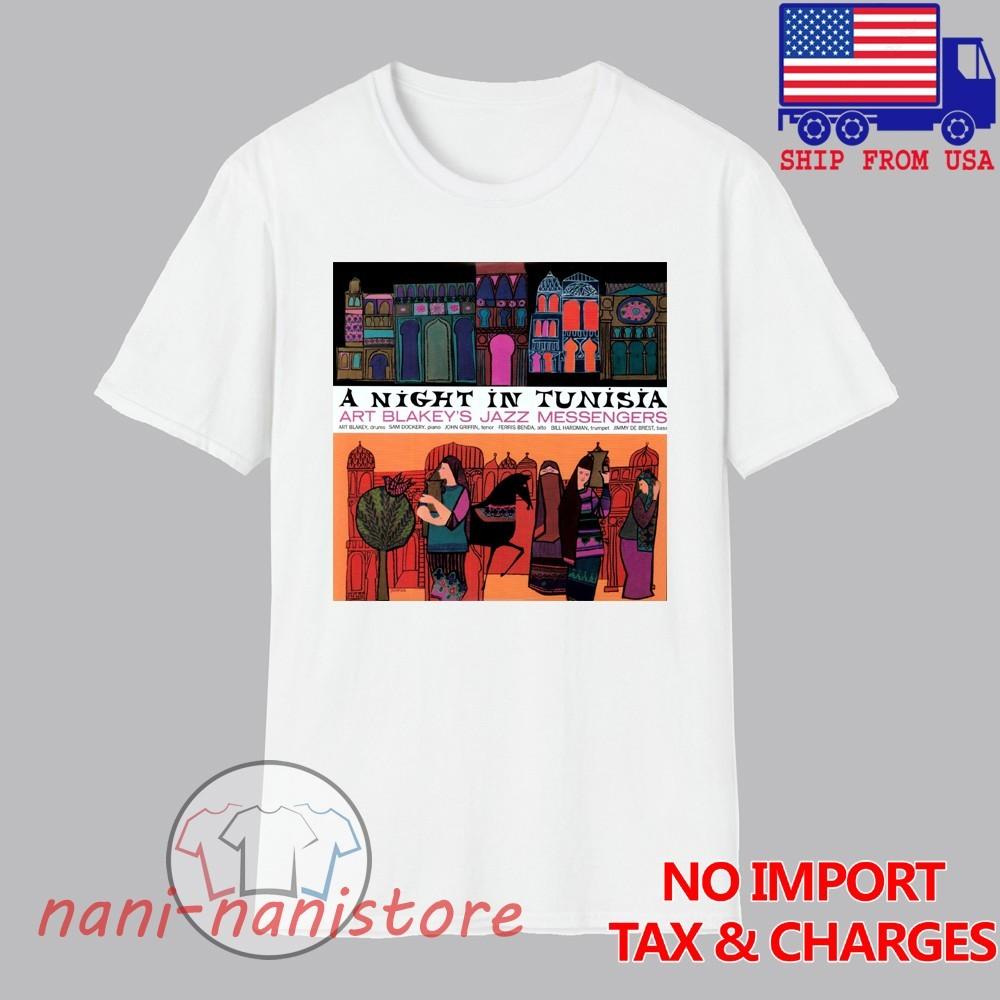 

Art Blakey A Night in Tunisia 1957 Men#039;s White Size S5XL Unisex T-Shirt L