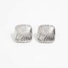 European and American ins square stainless steel geometric stud earrings for women, cold wind temperament spiral striped printed ear jewelry