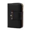 Portable Solid Color Wallet Multiple Card Anti-splash Water Women Card Bag Polyester Fashion Zipper Leather Purse for Mom