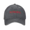 Kubota (Rote Version) Baseballkappen Mode Gewaschene Denim-Hüte Verstellbare Kappe Streetwear Baseball-Cowboyhut für Unisex Damen