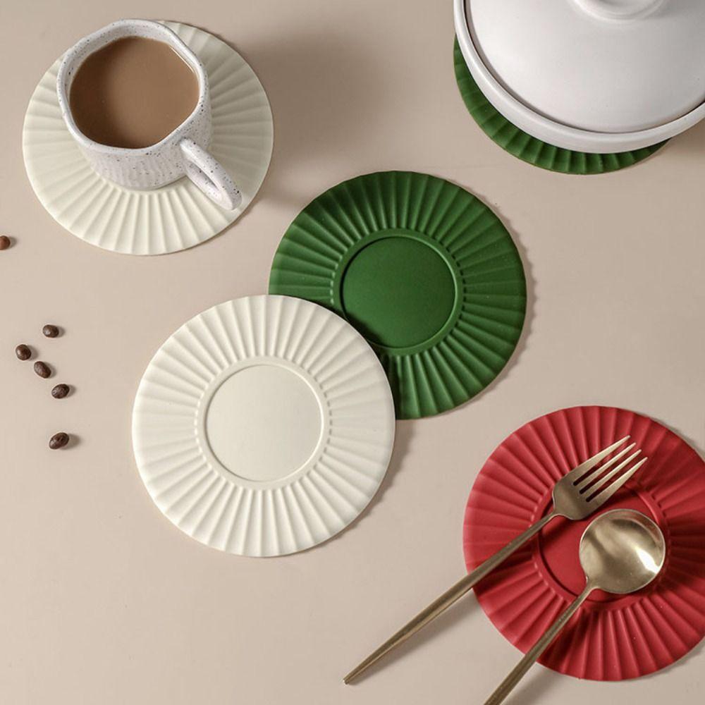 

Anti-scalding Coasters Non-Slip Tableware Mat Pot Pad Silicone Cup Mat Kitchen зелёный