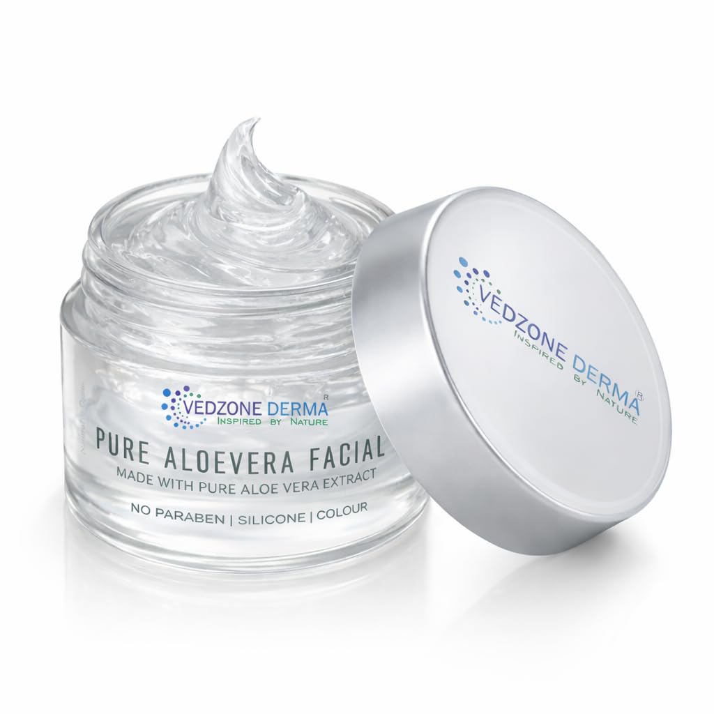 Гель алоэ вера Vedzone Derma Pure - 100 мл | Натуральный увлажняющий гель для лица | Успокаивает, увлажняет и освежает кожу | Легкий гель для жирной, нормальной