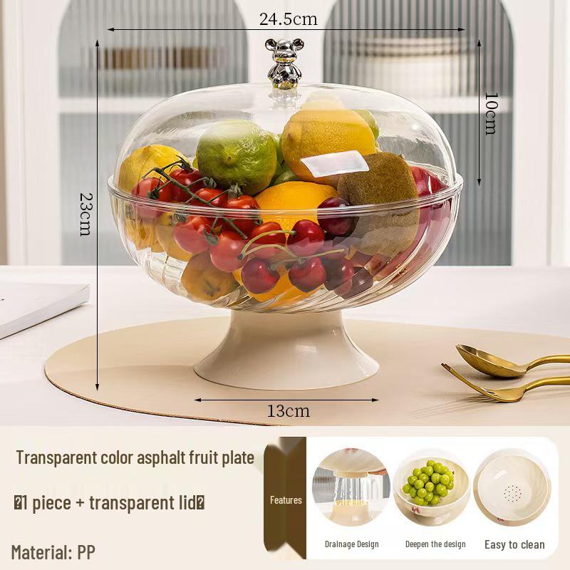 Průhledný multifunkční talíř na ovoce a svačinu na konferenční stolek do obývacího pokoje