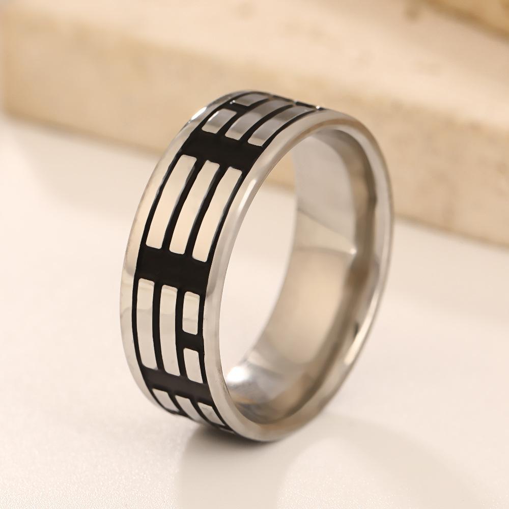 Stainless Steel Black Rings Simple Stainless Steel Ring for Men Women High Quality Anti Stress Jewelry