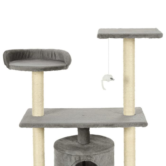 VidaXL Arbre à chat avec griffoirs en sisal 95 cm Gris 170512