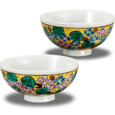 Bowl Stylish Tableware Kutani Ware Pair Rice Bowl Yoshidaya Hydrangea Ceramic Bowl Brand Japanese Tableware Couple's