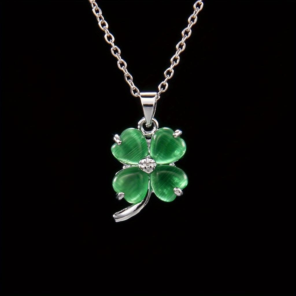 Colier clasic și la modă cu trifoi cu patru foi cu lanț la claviculă, cel mai bun cadou pentru fete