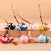 Zinc Zinc Alloy Maneki Neko Key Chain Phone Lanyard Lucky Cat Phone Strap Cute Cartoon Key Charm  Gift
