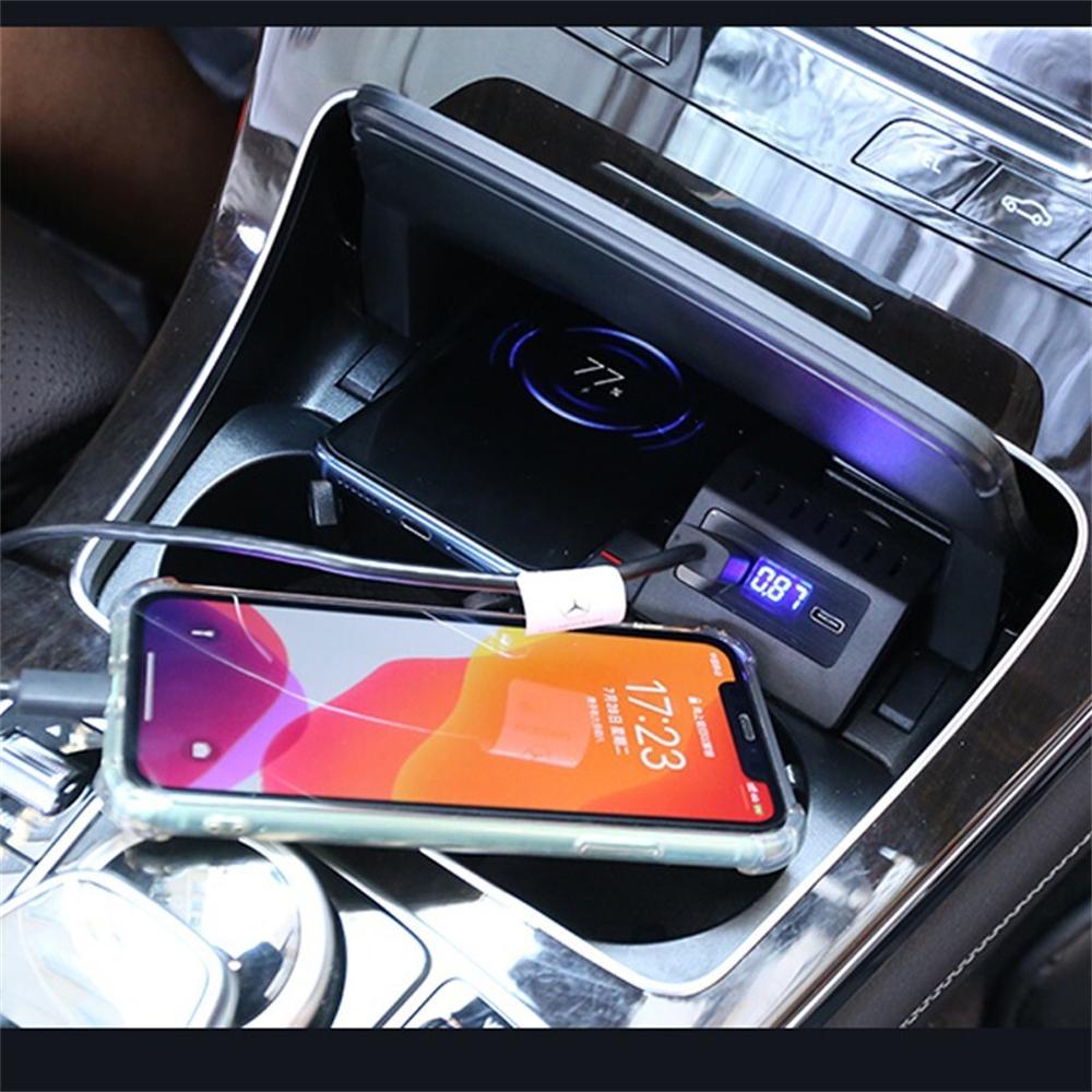 Car Wireless Charger For Mercedes Benz C Class W205 GLC X253 AMG C43 C64 2015-21