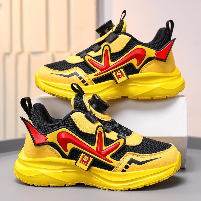 Boys 2025 spring new breathable mesh children's sports shoes medium and large children and girls versatile soft-soled running shoes