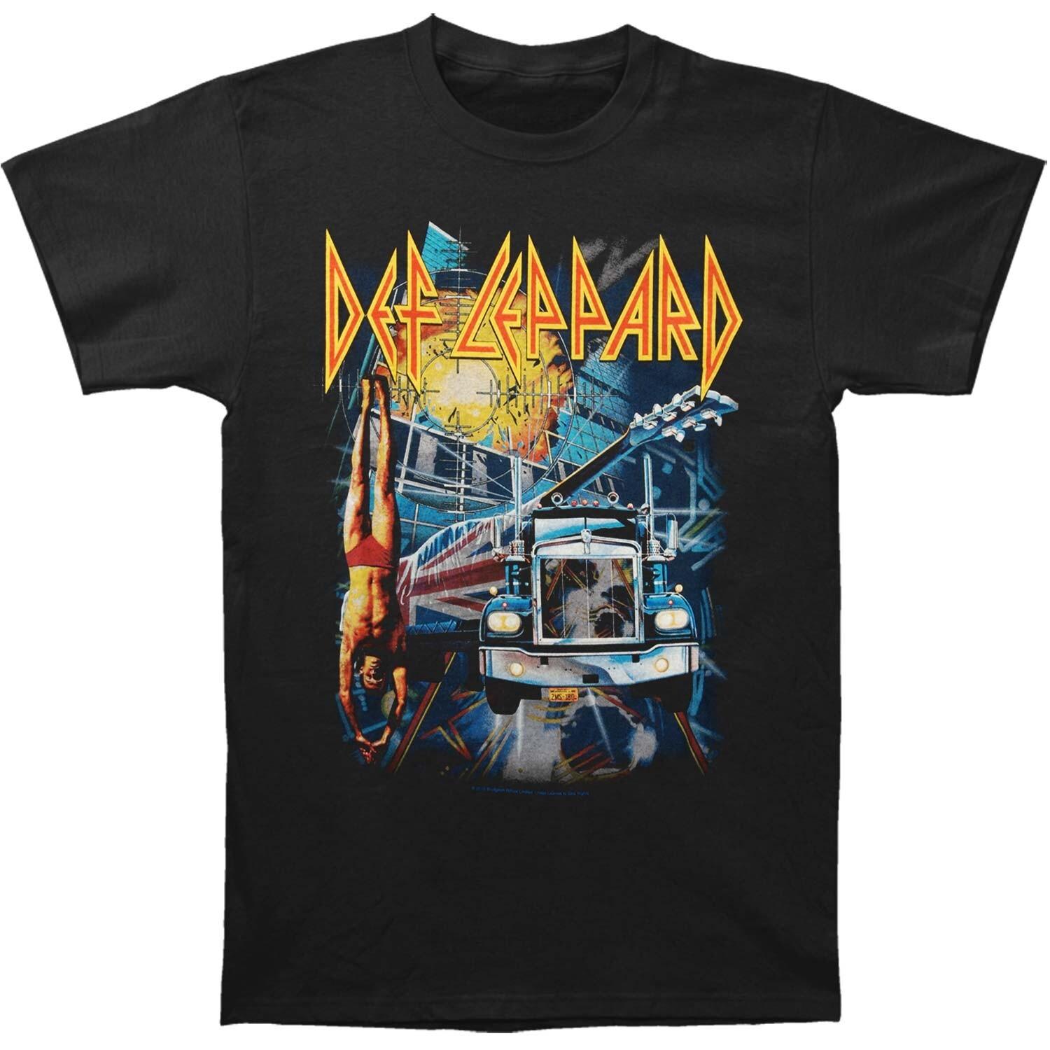 Vtg Def Leppard Band For Fans Cotton S-2345XL Unisex Black Shirt C378 S