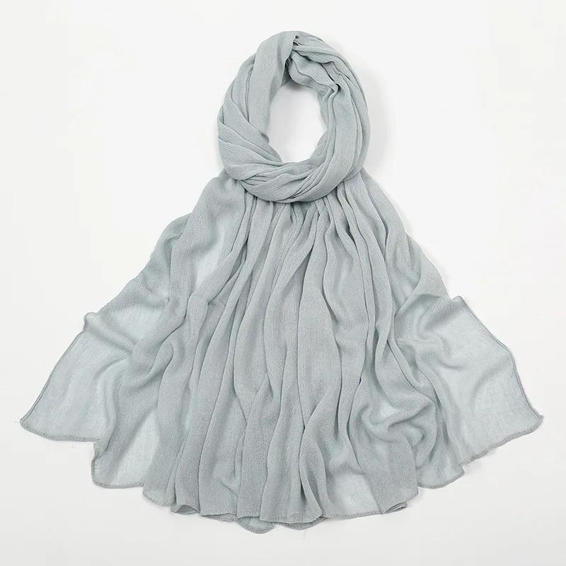 2024 Soft Rayon Cotton Muslim Hijabs for Women Scarf Plain Shawls Femme Musulman Viscose Rayon Headscarf Islamic Turban Headband