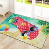 Summer Coastal Beach Welcome Door Mat Colorful Seashell Starfish Print Non-Slip Entryway Rug Tropical Ocean Home Decor Floor Mat
