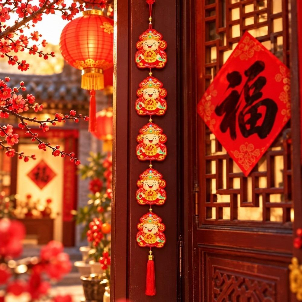 Fu Blessing Hanging Red Ball Lantern With Tassels Chinese Lantern Pendant New Year