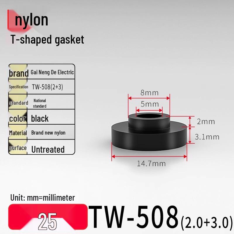 T-förmiger Nylon-Kunststoff-Dichtungsring und Schraubwellenhülse (Für dich: M2-M35)