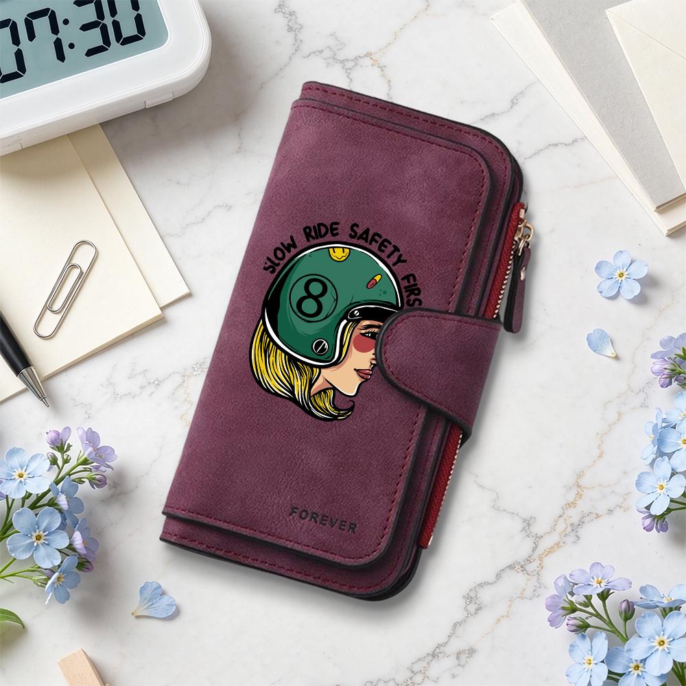 Women Vintage Wallet Fashion Cute Printed Card Holder Casual Portable Long Purse